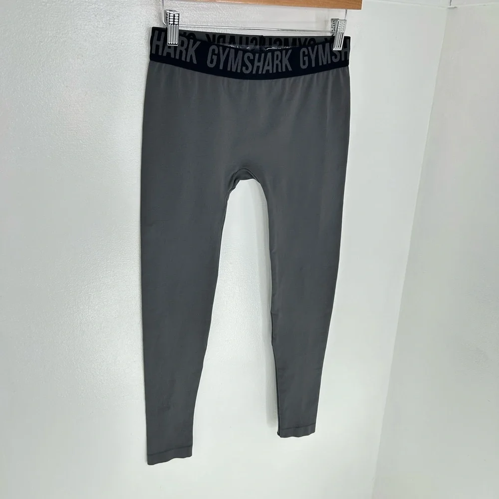 Gymshark Womens Leggings‎ Size Small Gray Midrise Logo Workout Activewear 27x25 - Picture 3 of 11